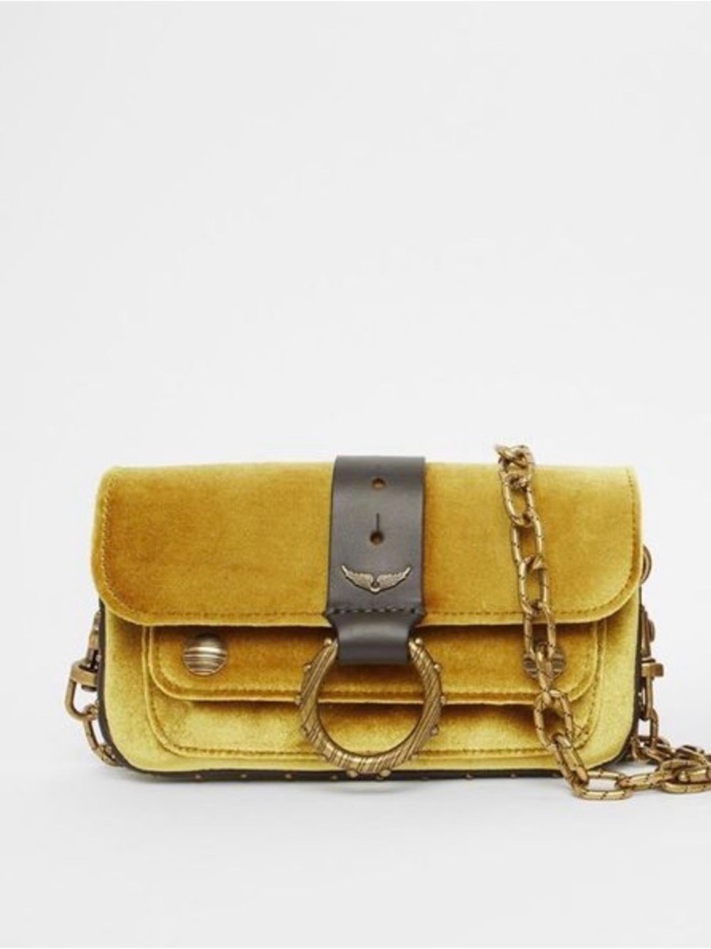 Zadig & Voltaire Kate Wallet Velvet Chain Crossbody Bag